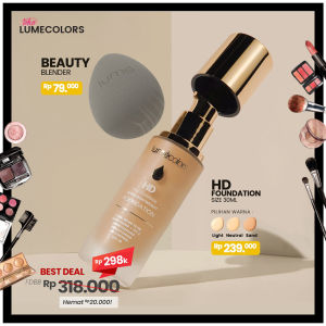 Agen Resmi Lumecolors Paket Hemat Bundling Foundation Beauty Blender