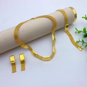 Bộ trang sức ba món khối đá nhỏ đơn giản bán chạy 24k Trang sức vàng