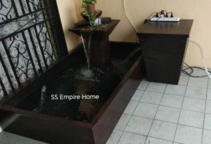 S60 Brown 5x3 Water Pond with Filter Feng Shui Fountain Kolam Air Sandstone Garden Water Feature Balinese 风水流水喷泉瀑布池 Fish
