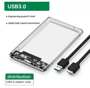 SUBTLE Actual กล่องใส่ HDD กล่องใส่ฮาร์ดดิสก์แบบใส USB 3.0 SATA 2.5 กล่องใส่ฮาร์ดดิส ส่งถ่ายข้อมูลได้รวดเร็ว มีไฟ LED กล่องใส Harddisk SSD 2.5 inch USB3.0 แรง Hard Drive Enclosur
