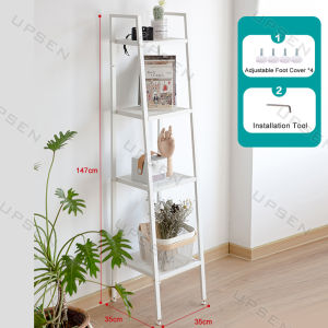 Rack Organizer Shelf Layer for Living Room Book Organizer Metal shelf 4 Tier Slim Wide Storage Shelves LERBERG Style Corner Shelf Rack Nordic Minimalist Shelves Rack Organizer