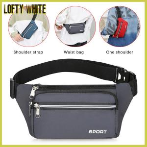 Lofty White Fashion Men Women Waist Bag Casual Fanny Pack Purse Large Phone Belt Bag Pouch Outdoor Travel Phone Bag Banana Hip Bags