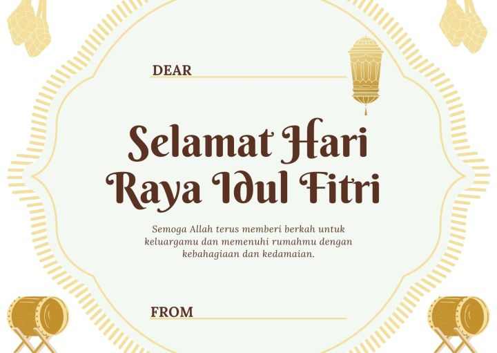 10 pcs kartu ucapan selamat hari raya idul fitri/lebaran/eid mubarak