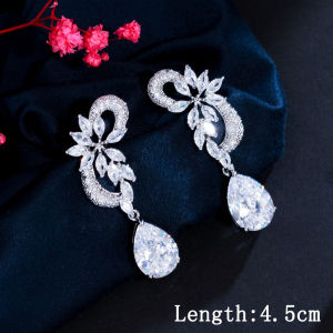 SEQUITO Elegant Long Dangle Drop AAA Zircon No Pierced Hole Clip on Earrings Luxury Bridal Ear Jewelry for Women Wedding Accessories SE515