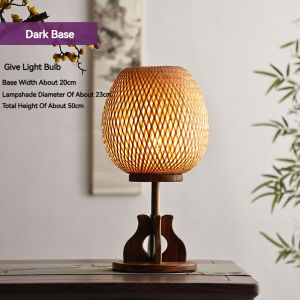 Teak Bamboo Table Lamp Wooden Decorative Table Lamp Table Night Light Suitable for Bedroom Study Cafe