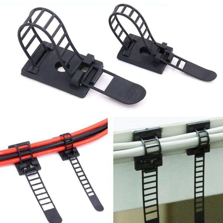 TIMES LORD 50Pcs Mini Self Adhesive Outdoor Hooks Cable Clips Light Clamp Wire Holder I5189827393