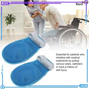 Karol.mall  ถุงมือกันดึง กันเกา ถุงมือผู้ป่วยติดเตียง พร้อมสายรัดติดเตียง90cmในตัว ถุงมือป้องกันตนเอง การเสียดสี การระบายอากาศ การควบคุมความปลอดภัย ถุงมือ ยามผู้สูงอายุ ยามมือ เข็มขัดนิรภัย
