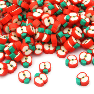 30pcs/lot 10mm Fruit Beads Polymer Clay Beads Mixed Color Fruit Animal Heart Mushroom shape Polymer Clay Spacer Beads For Jewelry Making DIY Phone Art Craft Scrapbook Decoration