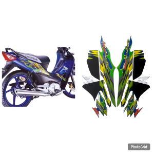 STIKER STRIPING LES LIS BODI SUPRA FIT 2006 CW BIRU