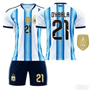 AU2026 Argentinas home football jersey for the World Cup 10 Messi Champions Shield short-sleeved jersey national team uniform