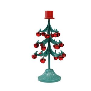 PHANT Vintage Christmas Tree Bell Candlestick Romantic Iron Art Metal Candelabra Creative Rust Resistant Adornment Candle Stand Christmas Ambiance