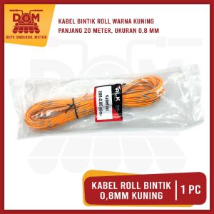 Kabel Roll Bintik Kuning 08 mm 20 Meter (ALK) Kabel Body Bintik Serabut Tembaga Ukuran 08 Universa