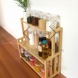 Rak Bumbu Dapur Toples Susun Kayu Jati Belanda