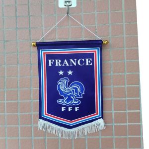 Embroidered Wall Decoration Five-Pointed Flag Football Fan Hanging Flag Full Color Club Decoration Flag Portugal Paris Argentina AC Milan Chelsea Juventus Real Madrid