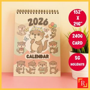 2026 Otter Desktop Calendar 1 - (Singapore Public Holidays | 240gsm)|ROYCE PUBLISHING