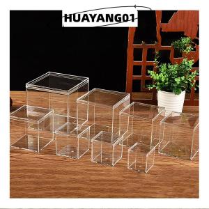 HUAYANG01 [2023 new HOT FASHION] lazlook กล่องอะคริลิคใสทรงเหลี่ยมพร้อมฝาปิด กล่องใส่ลูกกวาดทนทาน ใช้งานได้หลากหลาย