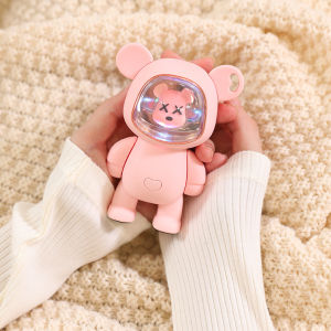 Silicone Hand Warmer Space Bear Shaped 2 in 1 Electric Hands Heater USB Type-C Charging Power Bank 2 Gears Adjustable for Winter