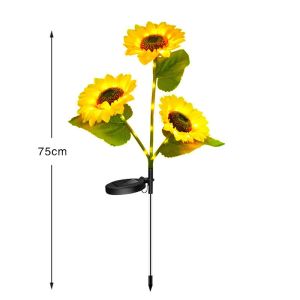 Hari Raya Decoration Lights 6Head Solar Sunflower LED Lights solar light outdoor waterproof Garden Yard Lawn Hari Raya