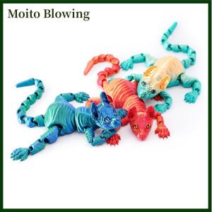 Moito 3D Printed Sphynx Cat Animal Toy Realistic Hairless Figurine Cat Fidget Toy For Cat Lover Collector Home Decoration