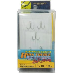 SEAHAWK TANTO HIRA TREBLE ROUND BEND 3x STRONG HOOK (TR63RB-3x-DCP)