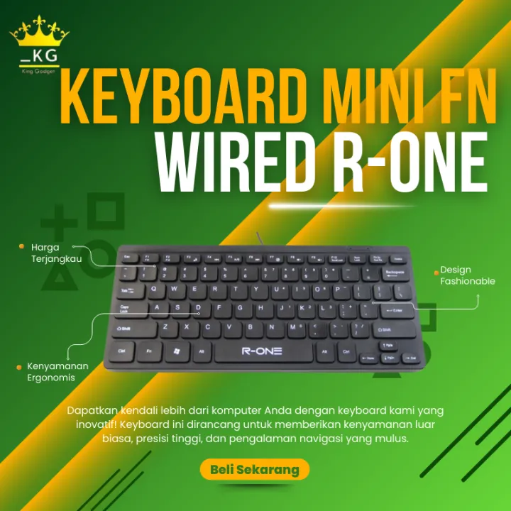 KEYBOARD MINI WITH TOMBOL FN KEYBOARD USB MURAH R1602 R-ONE TERBARU ...