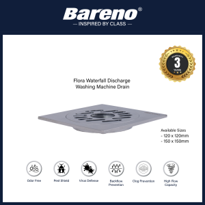 Bareno Flora Waterfall Discharge Washing Machine Drain BDFRS120CP/BDFRS150CP