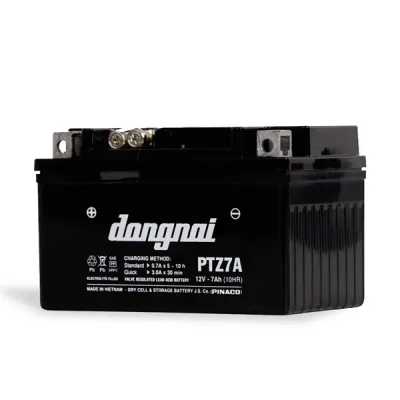Ắc Quy Xe Máy Đồng Nai 12V-7Ah lắp xe SH Attila LX150 PTZ7A