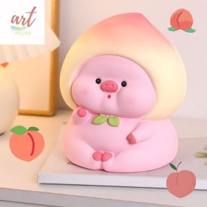 Ống Tiết Kiệm Heo Đất Decor Bàn Học Hoạt Hình Heo Trái Cây Trang Trí Dễ Thương