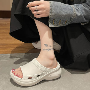 [Free Shipping] WomenS Thick-Soled Slippers EVA Soft-Soled Trendy Slip-Ons Outdoor High-Heeled Sandals WomenS Slippers