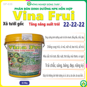 Xô Tưới Gốc Tăng Năng Suất Trái Phân Bón Dinh Dưỡng Cao Cấp NPK Hỗn Hợp VINA Fruit 22-22-22 – Tươi Xanh Cây Trái Đầy Cành (Khối Lượng Tịnh 10Kg)