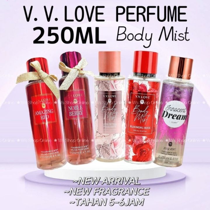 VV Love Perfume Body Mist Women Fragrance Mist 250Ml Fresh Scent