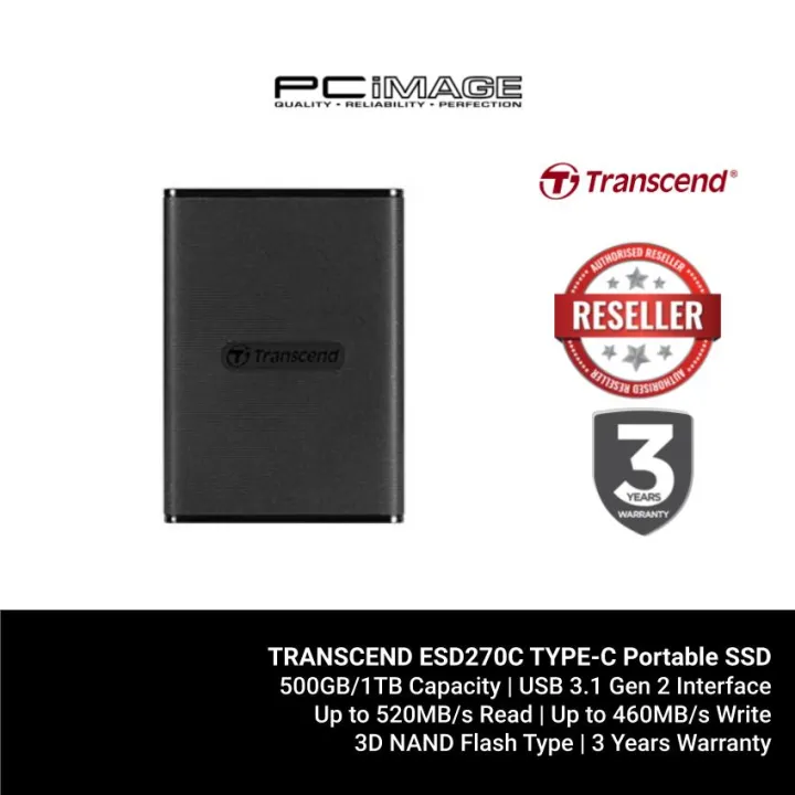 TRANSCEND ESD270C TYPE-C Portable SOLID STATE DRIVE 500GB / 1TB / 2TB