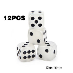 16MM Dice Luminous Hijau 12 Buah Dadu Glow In The Dark Bahan Resin