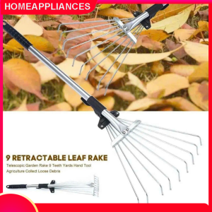 Cây Cào Cỏ Chổi Thép Cào Lá Làm Vườn Gấp Gọn Có 9 Răng Đa Năng Có Thể Điều Chỉnh Cao Thấp Và Độ Rộng Răng