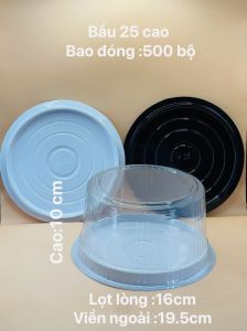 SET 50 HỘP BÁNH KEM H25 - Đủ loại - Cao Thấp Mô - Đế đen trắng