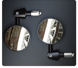 M King⭐ 2pc Bar End Side Mirror: A Universal Adjustable All-Aluminum Alloy Motorcycle Flat Clean Lens