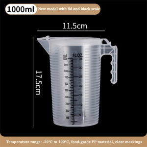 OKONOK Thickened Measuring Cup with Scale 100/250/500/1000/2000/5000ML with Lid Liquid Container Multipurpose Clear Beaker Kitchen Tool Accessories