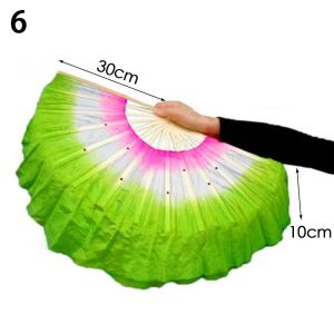 9PPE9LV 40ซม. ค่ะ สีไล่ระดับสี เลียนแบบยาวเลียนแบบ พัดผ้าไหมเรยอน พัดผ้าไหมยาว พัดระบำหน้าท้อง พัดผ้าไหม