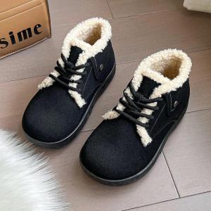 Fur Flats Platform Women Snow Ankle Boots Warm Shoes 2025 Trend Casual Walking Hiking Sneakers Winter Short Plush Mujer Botas