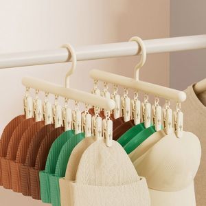 DGTHE 2Pcs โดปามีน ที่แขวนถุงเท้า 360 ° หมุนได้ ป้องกันลม ที่เก็บถุงเท้าชุดชั้นใน ง่าย ประหยัดพื้นที่ คลิปสำหรับตากผ้าชั้นใน สำหรับบ้าน