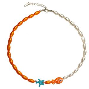 Handmade Cá Hề Vòng cổ bắt mắt Vòng cổ đính cườm với mặt dây chuyền hình cá Phụ kiện cho những người đam mê thời trang