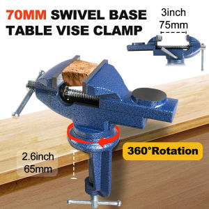 70mm 360° Rotation Heavy Duty Swivel Base Table Vise Clamp Portable Work Bench Vise For Woodworking Cutting Metalworking