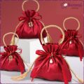 Suomi Red Candy Bag with Tassel Chinese Wedding Christmas Birthday Party Decor Gift Packaging. 