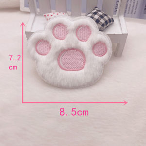 OURUNZHE สติ๊กเกอร์คำว่า Bang รูปอุ้งเท้าแมวผ้ากำมะหยี่ลายการ์ตูนที่ติดผมแบบติดตัวการ์ตูนผ้าสำหรับเย็บได้กับทุกชุด