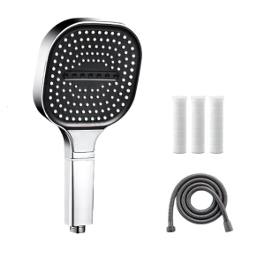 13cm Shower Head with 3 Adjustable Type Handheld Shower Head ABS Showerhead for High Pressure & Comfortable Showering