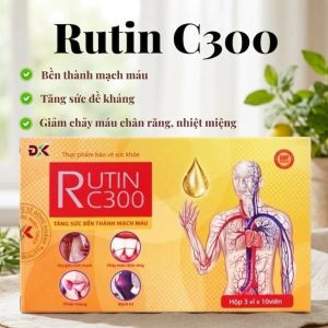 Rutin C300 Hộp 30 Viên Vitamin C Kết Hợp Rutin Bền Thành Mạch Giảm Nhiệt Miệng Chảy Máu Chân Răng