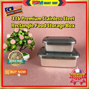 PDM Premium 316 Stainless Steel Rectangle Food Storage Container Food Storage Box set