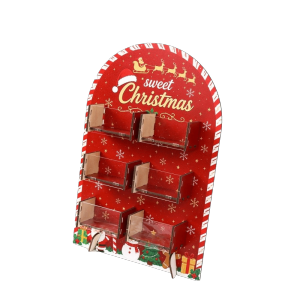 XYAX Santa Claus Christmas Candy Display Rack Xmas Tree Snowflake  Ornament Snack Rack Wooden Dim Sum Display Tray Christmas Party