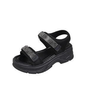 [Free Shipping] WomenS Summer New Style Sports Sandals Soft-Soled Casual Student-Friendly High-Heeled Roman Sandals Height-Increasing Sandals