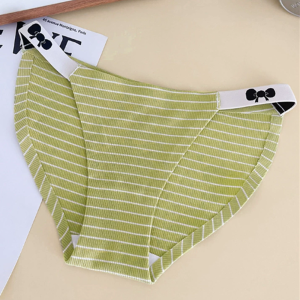 ChoiFoo กางเกงในผู้หญิงแบบญี่ปุ่นใหม่กางเกงชั้นในไร้รอยต่อสูงกางเกงเอวต่ำผ่าต่ำกางเกงในลายทางน้อยที่สุดกางเกงในผ้าฝ้ายเป้าข้อสรุปการต้านเชื้อแบคทีเรียฤดูร้อนเย็นและระบายอากาศได้ดีกางเกงในสามเหลี่ยมที่นุ่มและสบายผิวเป็นมิตร